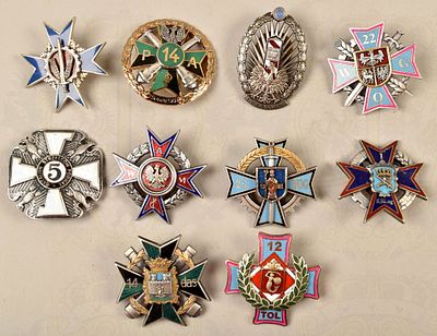 10 Polish Army regiment badges since 1989. 10 Verbandsabzeichen/Erinnerungsabzeichen Polnisches 