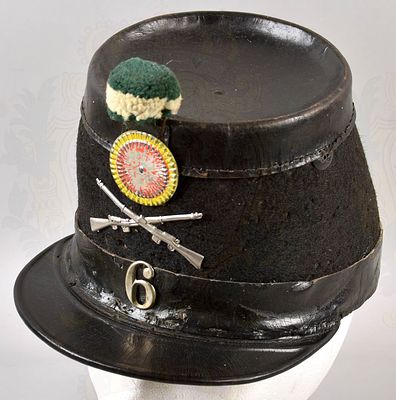 Swiss tschako 6th fusilier battalion. Tschako Schweiz F&uuml;silier-Bataillon 6 Kanton Genf 