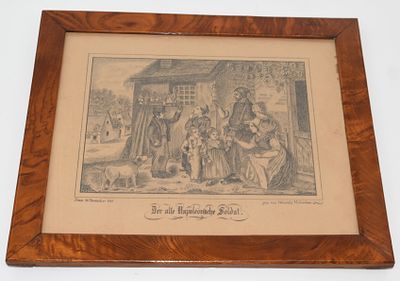 Pencil drawing The Old Napoleonic Soldier 1919. Bleistiftzeichnung Der alte Napoleonische Soldat 