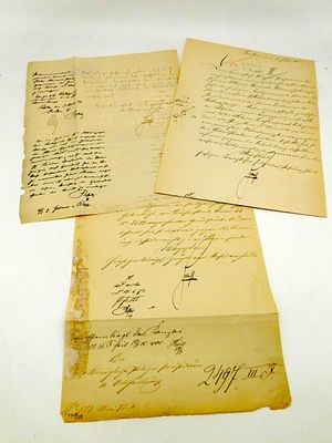 3 Autographs Artur Hobrecht 1872-1877. Hobrecht, Arthur, (1824-1912), 1863-1872 