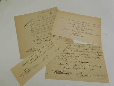 4 Autographs Berlin Mayor Krausnick 1837-1859. Krausnick, Heinrich Wilhelm, (1797-1882) 