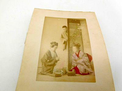 photograph album japan towns and Geishas at 1900. Fotoalbum Japan St&auml;dte Geishas um 1900, m. 50 