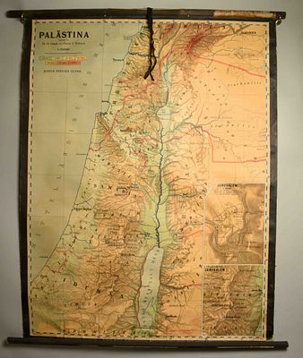 Big map Palestine 1949. Grosse Landkarte Pal&auml;stina 1949, v. Haak/Burbach, Perhes-Verlag Gotha 