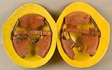 2 Swiss civil defence steel helmets 1940/63. 2 Stahlhelme 1940/63 Zivilschutz Schweiz, gelb Image - 2