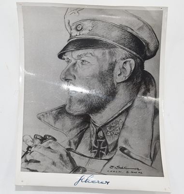 Autograph General Theodor Scherer. Theodor Scherer, Lieutenant General (1989-1951, Battle Group 