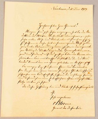 Autograph General Wilhelm von Blume. Wilhelm von Blume, General of Infantry (Potsdam 1835 - 1919 