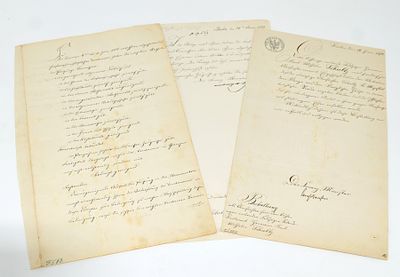 3 Autographs Prussian Finance Minister 1866-1879. 3 autographs from Prussian Ministers of 