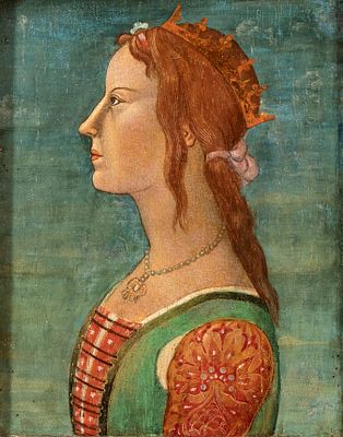 Artista fiorentino, XVI secolo - Tempera on panel cm. 47x37. Framed Extensive restorations. 