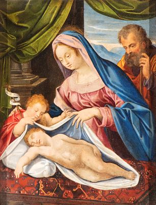 Artista emiliano, seconda met&agrave; XVI secolo - Oil on copper cm. 26x20,5. Framed