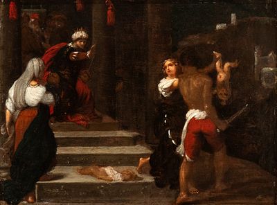 Giuseppe Caletti (1660) - Oil on canvas cm. 28x37. Framed The painting is accompanied by an 