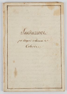 [Manoscritto] Istruzioni per tingere in diversi colori. Manoscritto in 8&deg; di 31 fogli con le I 