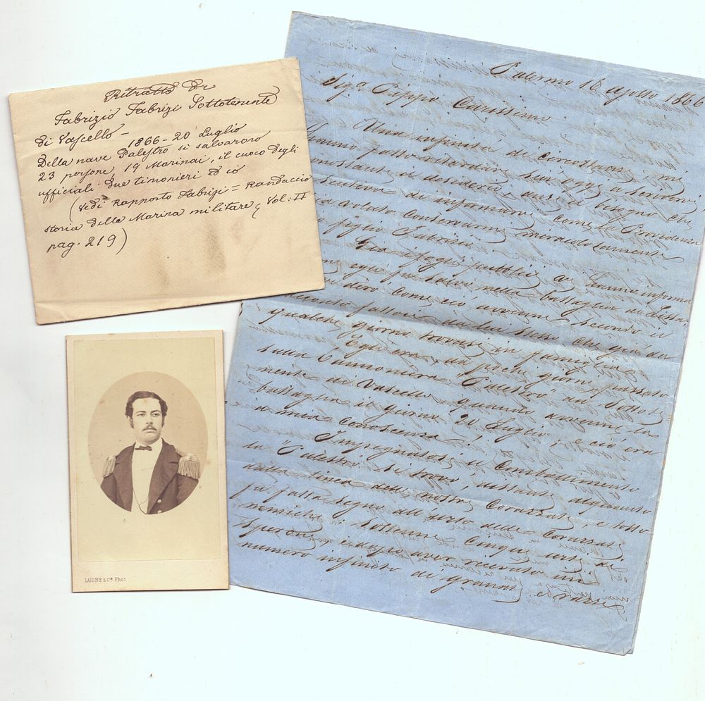Lettera datata Palermo, 18 agosto 1866, del sottotenente Fabrizio Fabrizi, militare presente 
