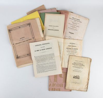 FERROVIE E STRADE FERRATE Governo Pontificio, 1860 ca. Lotto di 10 brossure originali, quasi 
