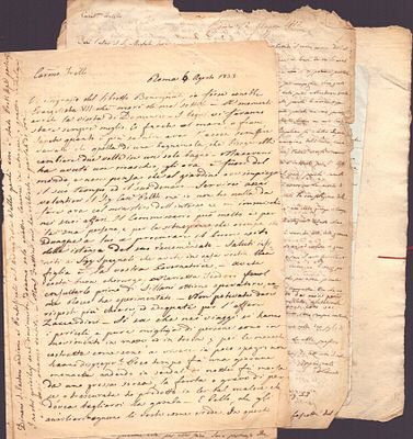 Corpo di pi&ugrave; di 30 corrispondenze private su arte, archeologia cristiana e altri 