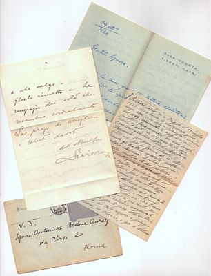 CARLO SIVIERO (Napoli, 1882 - Capri, 1953) - Due lettere del pittore Carlo Siviero, di cui una 