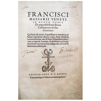 Franciscus MASSARIUS. Francisci Massarii Veneti In novum Plinii de naturali historia librum 