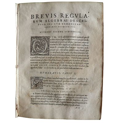Johannes SCHEUBEL. Algebrae compendiosa facilisque descriptio, qua depromuntur magna 