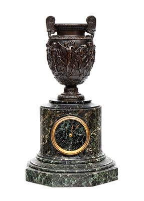 FERDINAND BARBEDIENNE (1810 - 1892) - Height x diameter: 46 x 26 cm. neoclassical mantel clock 