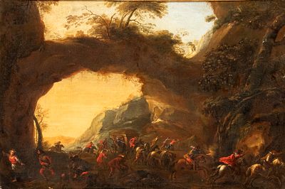 Georg Philipp Rugendas (1666 - 1742) Circle of - Height x width with frame: 90 x 120 cm a striking 