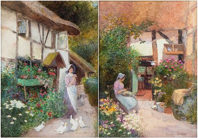 FLORENCE AGNES MACKAY (1860 - 1930) - Height x width: 25 x 18 cm; with frame: 48 x 40 cm. framed 