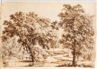 Rodolfo Fantuzzi (Bologna, 1781 - 1832) Attribuito a - Inchiostro bruno, penna e acquarello su 
