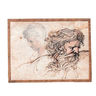 Luigi Sabatelli (1772 - 1850) Attribuito a - Inchiostro bruno, penna, matita e matita rossa su 
