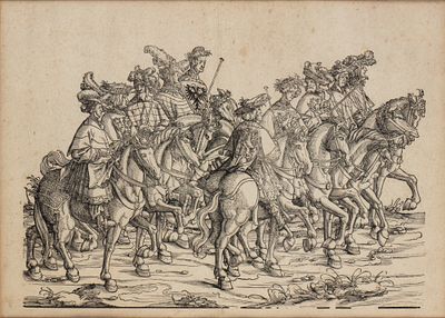 Hans Burgkmair il Vecchio (1473 - 1531) - Xilografia, 310 x 420 mm ca. Una di 139 lastre che 