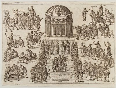 Etienne Dup&eacute;rac (1604) - Acquaforte, 341 &times; 454 mm (foglio). Tavola tratta da De Ludis Circensibus 