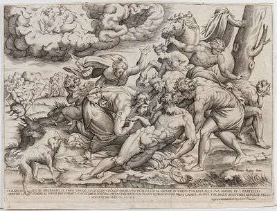 Nicolas Beatrizet (1573) Attribuito a - Bulino, 320 &times; 425 mm (foglio). Stato con l’indirizzo di 