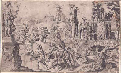 Maarten van Heemskerck (1498 - 1574) - Acquaforte, 205 &times; 335 mm. 
Bella, fresca impressione su 