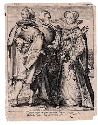 Hendrik Goltzius (1558 - 1617) - Engraving, 250 &times; 197 mm. One of a series of three depicting 