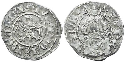 L'AQUILA. Giovanna II d'Angi&ograve;-Durazzo (1414-1435). Cella; Ag (1,03 g; 19 mm). IVHANDA 