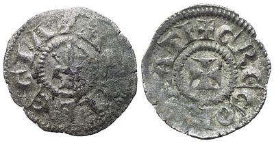 AQUILEIA. Gregorio di Montelongo (1251-1269), Mezzo denaro; Ag (0,26 g; 12,4 mm). AQVILEGIA 