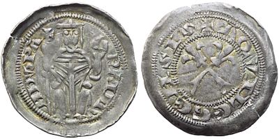 AQUILEIA. Raimondo della Torre (1273-1298). Denaro; Ag (1,04 g; 22,2 mm). RAIMV NDV PA Patriarca 
