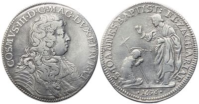 FIRENZE. Granducato di Toscana. Cosimo III de' Medici (1670-1723). Mezza piastra 1676; Ag (15 