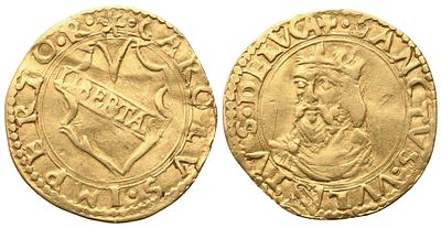 LUCCA. Repubblica (1369-1799). Scudo d'oro del Sole; Au (3,25 g; 24 mm). CAROLVS IMPERTO • R • C 