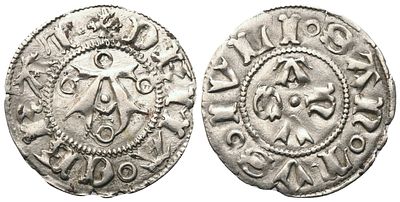 MACERATA. Autonome (XV sec.). Bolognino; Ag (0,88 g; 17,2 mm). DE MACERAT Lettera A nel campo 