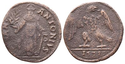 MASSA LOMBARDA. Francesco d'Este (1550-1578). Sesino 1578; &AElig; (1,10 g; 16,5 mm). Aquila con 