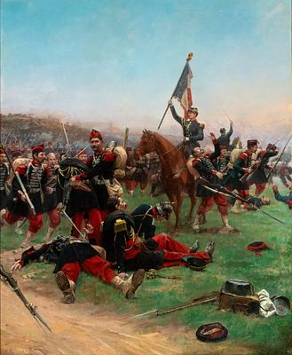 ANGELO TREZZINI (attribuito a) (Milano 1827 - 1904), Infantry Battle Scene - ANGELO TREZZINI 