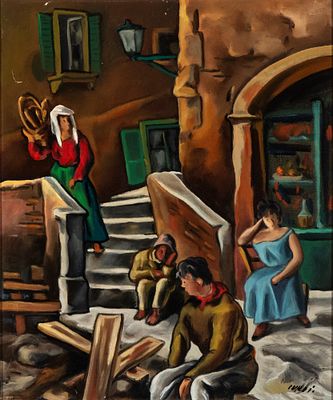 LUIGI SURDI (Napoli 1897 - Roma 1959), Genre Scene - LUIGI SURDI (Napoli 1897 - Roma 1959) Genre 