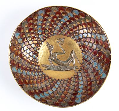 PIETRO MELANDRI (Faenza 1885 - 1976), Bowl with polychrome decoration and female figure , 1930s - P 