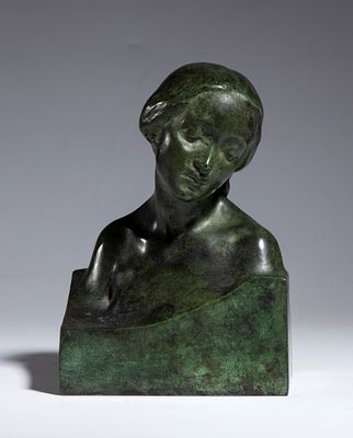 AURELIO MISTRUZZI (Villaorba 1880 - Roma 1960), Half-length female portrait - AURELIO MISTRUZZI 