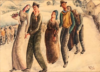 FIORE MARTELLI (Monza 1908 - Torino 1934), Wedding scene, 1932 - FIORE MARTELLI (Monza 1908 - 