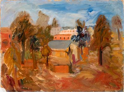 MARIO MAFAI (Roma 1902 - 1965), Landscape with houses and trees, 1926 - MARIO MAFAI (Roma 1902 - 