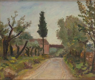 ALBERTO SALIETTI (Ravenna 1892 - Chiavari 1961), Countryside view in the Arno Valley - ALBERTO 