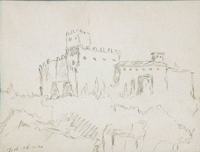 GIORGIO DE CHIRICO (Volo 1888 - Roma 1978), Landscape with castle, Late 1950 - GIORGIO DE CHIRICO 