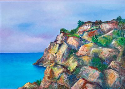 GIOVANNI OMICCIOLI (Roma 1901 - 1975), Coastal landscape - GIOVANNI OMICCIOLI (Roma 1901 - 1975) 