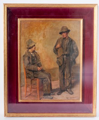 MICHELE CAMMARANO (Napoli, 1835 - 1920) - Olio su tela 40 x 30 cm firmato in cornice. 
Stato di 