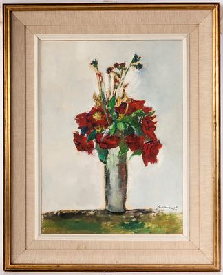 GIOVANNI OMICCIOLI &copy; (Roma, 1901 - 1975) - Olio su tela 52 x 39 cm in cornice, firmato. 
Stato 