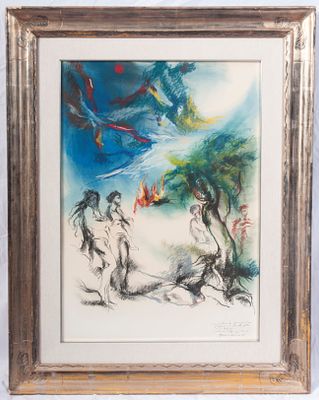 Senza titolo, 1967. Tecnica mista su cartone 70 x 50 cm firmato, datato e dedicato in cornice. 